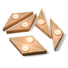 jogo de castiçal modular em madeira Guria marcenaria.