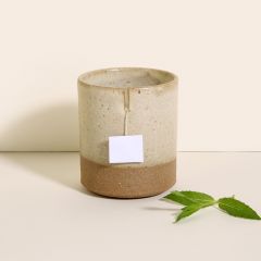 xícara cerâmica com suporte para saquinho de chás